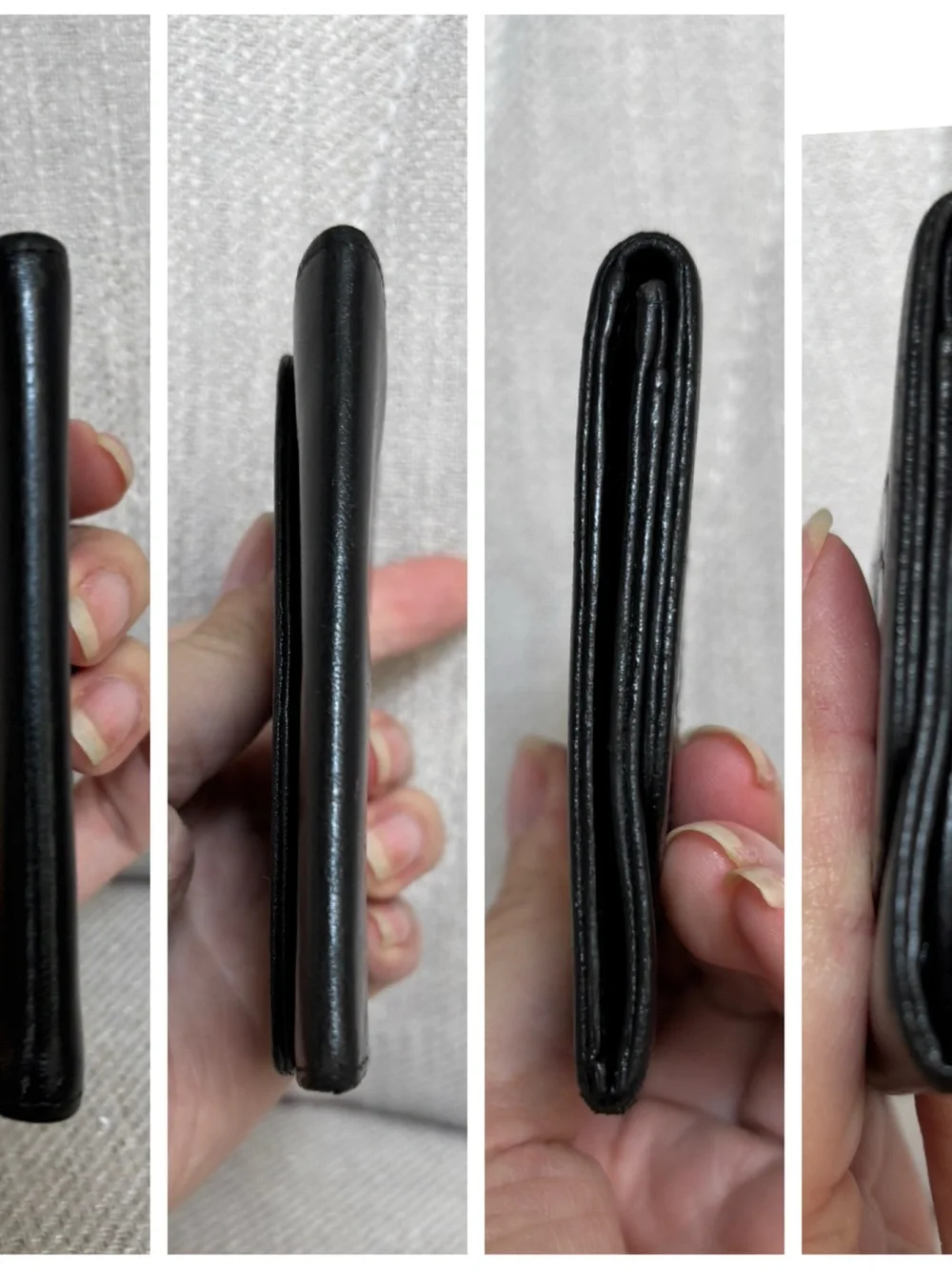 CHANEL CC Black Lambskin Leather Small Bifold Wallet